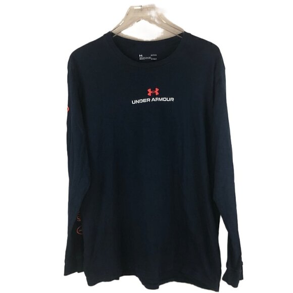 Under Armour Heatgear Men's Long Sleeve Black Graphic Sleeves Pullover Size L - Picture 1 of 6
